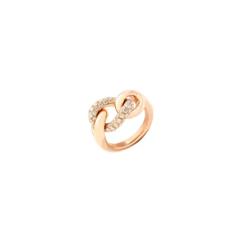 Pomellato , Rose Gold Chain and Diamond Rings ,Beige female, Sizes: 53 MM