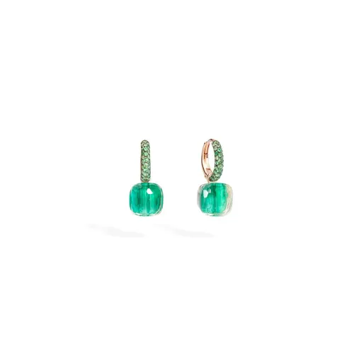 Pomellato , Rose Gold Earrings - Timeless Elegance ,Green female, Sizes: ONE SIZE