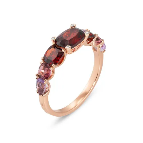 Ponte Vecchio Iris 18ct Rose Gold 2.00ct Garnet Tourmaline Amethyst Diamond Ring