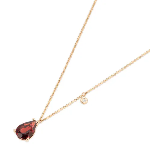 Ponte Vecchio Iris 18ct Rose Gold Garnet Diamond Chain Pendant Necklace
