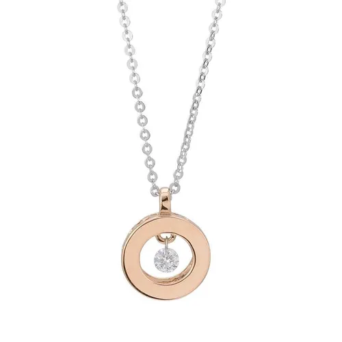 Ponte Vecchio Vega 18ct Rose Gold Diamond Circle Necklace