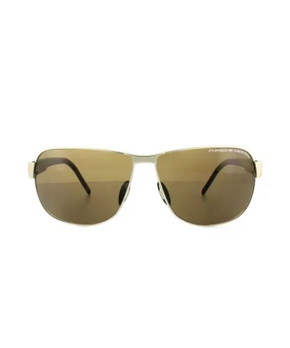 Porsche Design Mens Sunglasses P8633 B Light Gold Havana Brown Metal (archived) - One