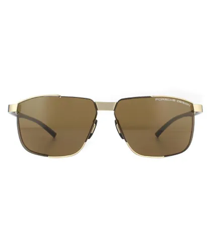 Porsche Design Rimless Mens Gold Brown Sunglasses Metal (archived) - One