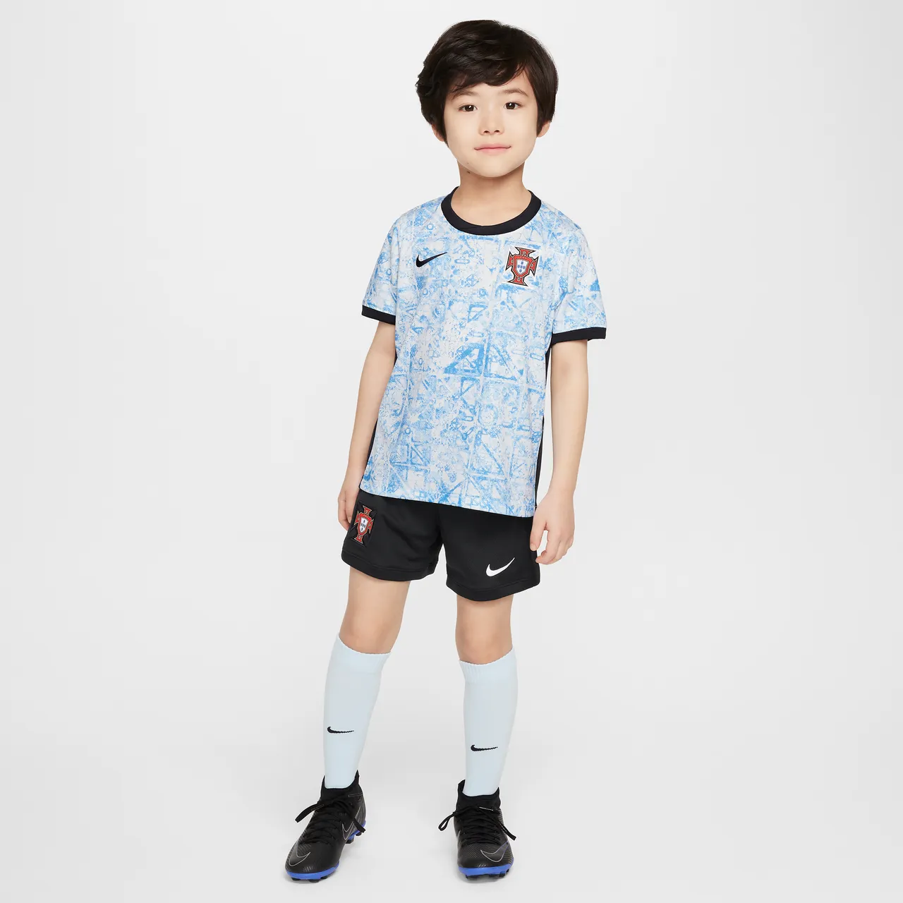 Portugal 2024 Stadium Away Younger Kids' Nike Football Replica 3-Piece Kit - White - Polyester