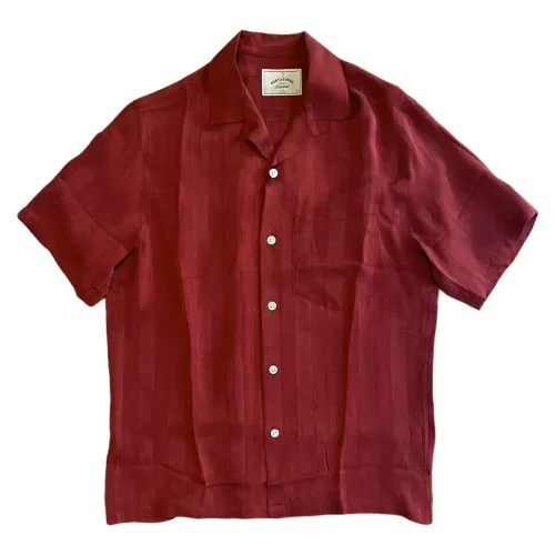 Portuguese Flannel , Bordeaux Cupro Flannel Shirt ,Brown male, Sizes: