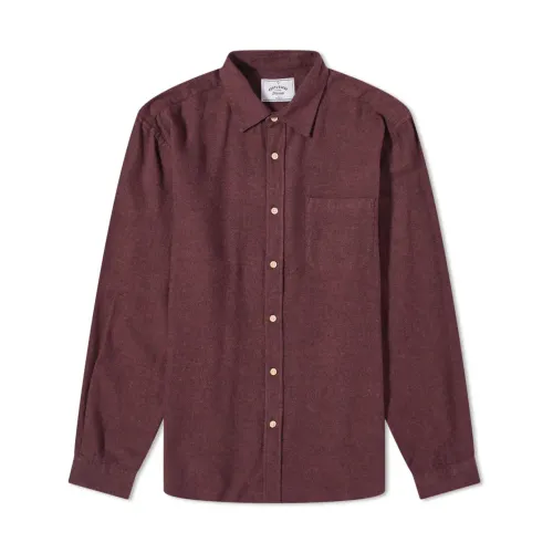 Portuguese Flannel , Bordeaux Flannel Shirt ,Brown male, Sizes: