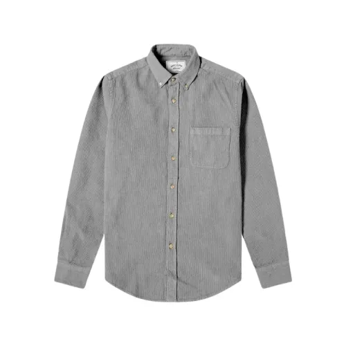 Portuguese Flannel , Light Grey Corduroy Shirt ,Gray male, Sizes:
