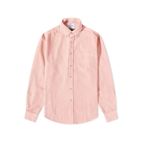 Portuguese Flannel , Lobo Old Rose Corduroy Shirt ,Pink male, Sizes: