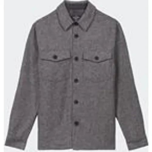 Portuguese Flannel Men's Wool Field Overshirt in Grey