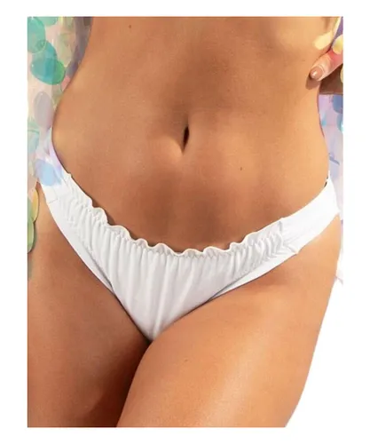 Pour Moi Womens 15204 Santa Monica Frill Bikini Brief - White