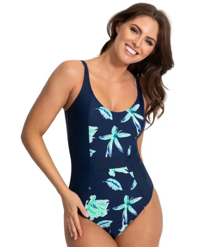 Pour Moi Womens 25618 Control Swimsuits Scoop Neck Swimsuit - Blue Elastane