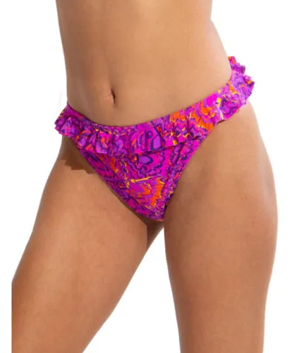 Pour Moi Womens 29603 Bermuda Frilled Bikini Brief - Purple