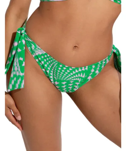 Pour Moi Womens 29702 Portofino Tie Side Bikini Brief - Green Elastane