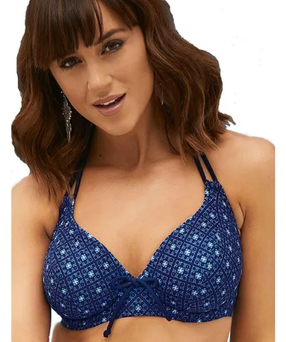 Pour Moi Womens 40002 Daydreamer Halter Triangle Underwired Top - Blue