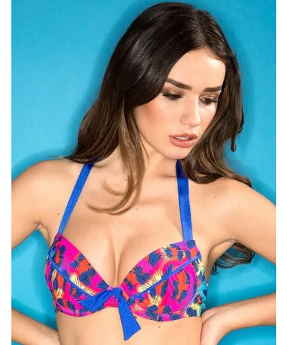 Pour Moi Womens 58000 Malibu Padded Halterneck Bikini Top - Multicolour