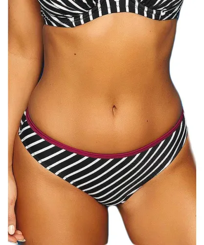 Pour Moi Womens 68013 Starboard Stripe Bikini Brief - Black