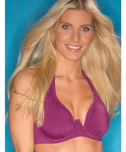 Pour Moi Womens 81002 Instaglam Cut Away Halter Bikini Top - Purple Elastane