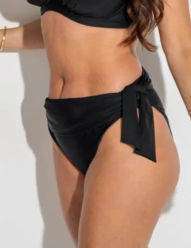 Pour Moi Womens Bermuda Tie Side Bikini Bottoms - 12 - Black, Black