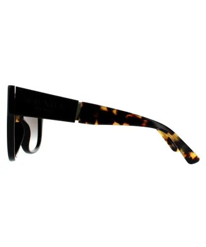 Prada Cat Eye Womens Black Havana Grey Gradient Sunglasses - One