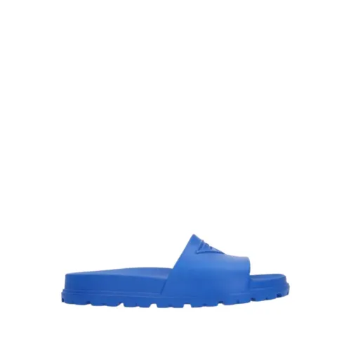 Prada , Clear Blue Slide Sandals ,Blue male, Sizes: