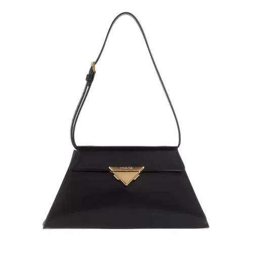 Prada Crossbody Bags - Brushed Leather Medium Shoulder Bag - black - Crossbody Bags for ladies