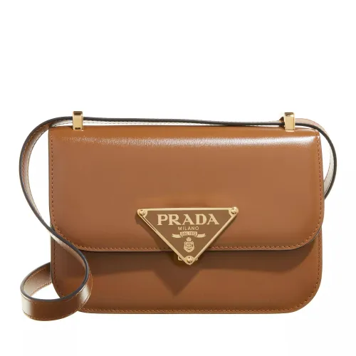 Prada Crossbody Bags - Embleme Logo Plaque Shoulder Bag - brown - Crossbody Bags for ladies