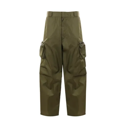 Prada , Green Cargo Trousers with Multiple Pockets ,Green male, Sizes: