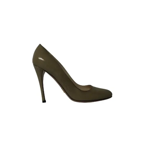 Prada , Green Leather Stiletto Heels ,Green female, Sizes: