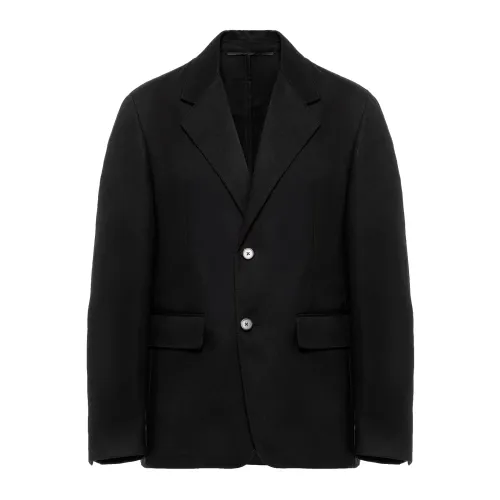Prada , Italian Cotton Jacket for Men ,Black male, Sizes: