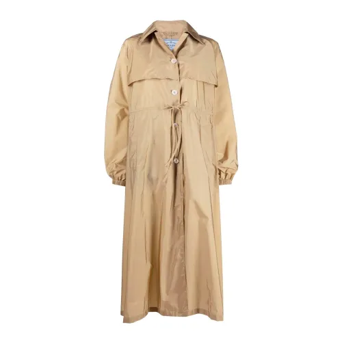 Prada , Lightweight Trench Coat ,Beige female, Sizes:
