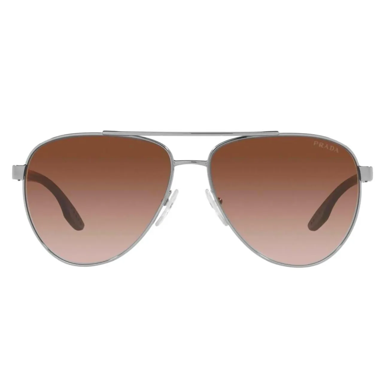 Prada , Linea Rossa Sunglasses Ruthenium/Brown Shaded ,Gray male, Sizes: