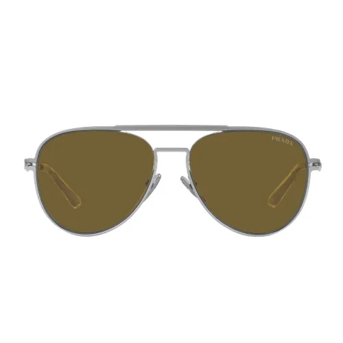 Prada , Metal Pilot Sunglasses with Unique Style ,Gray unisex, Sizes: