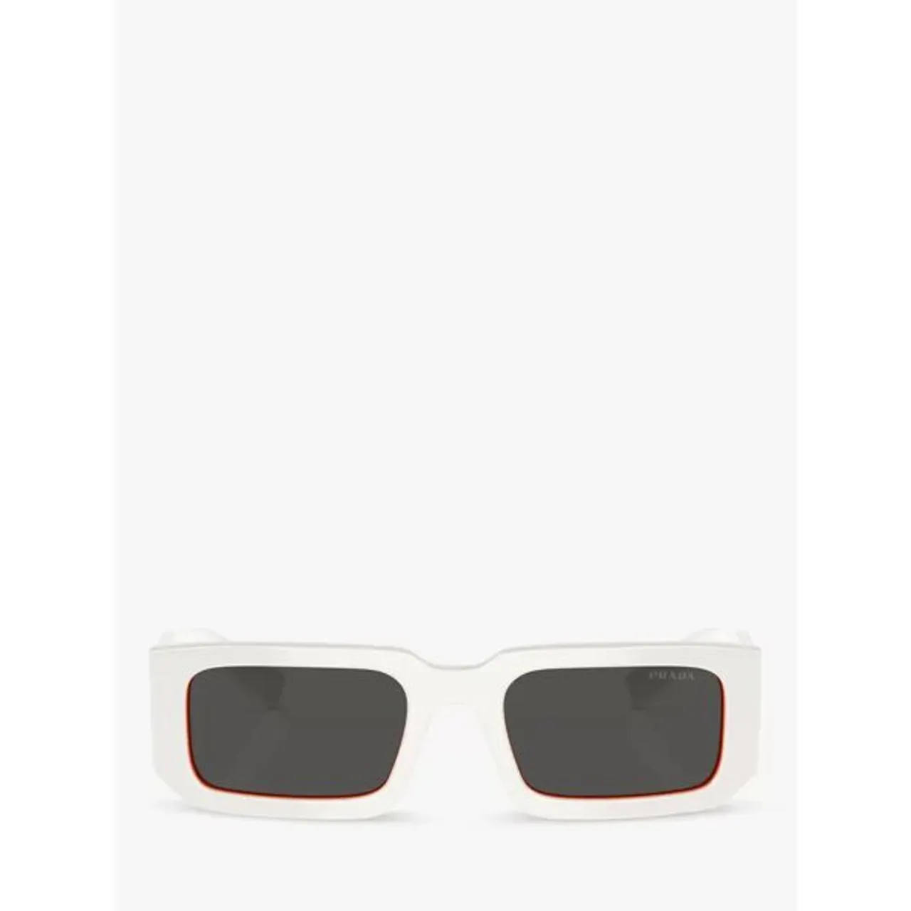 Prada PR 06YS Men's Rectangular Sunglasses - Talc/Orange - Male
