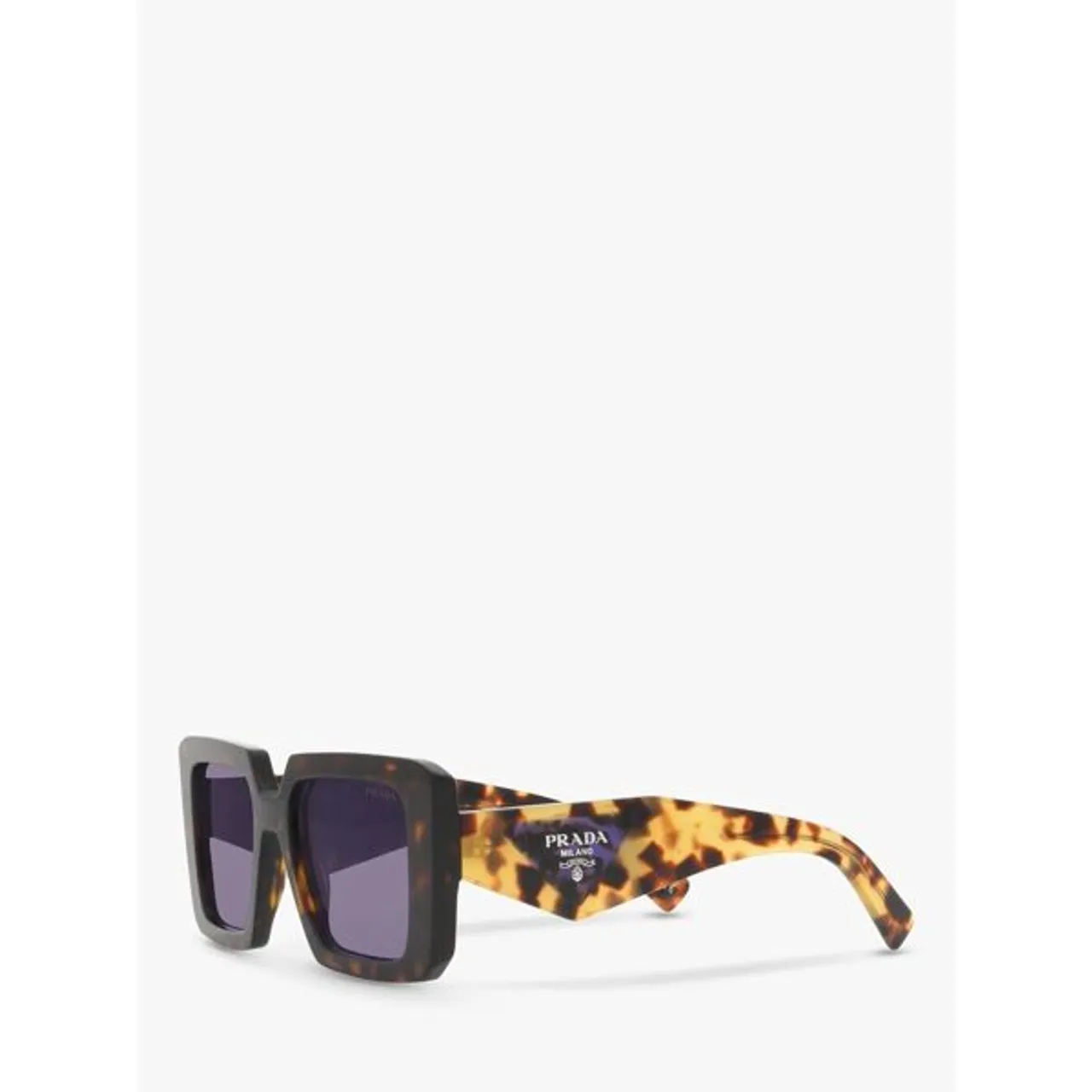 Prada PR 23YS Women's Chunky Square Sunglasses, Tortoise/Violet - Tortoise/Violet - Female