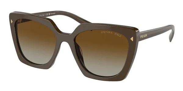 Prada PR 23ZS Polarized 11J6E1 Women's Sunglasses Brown Size 54