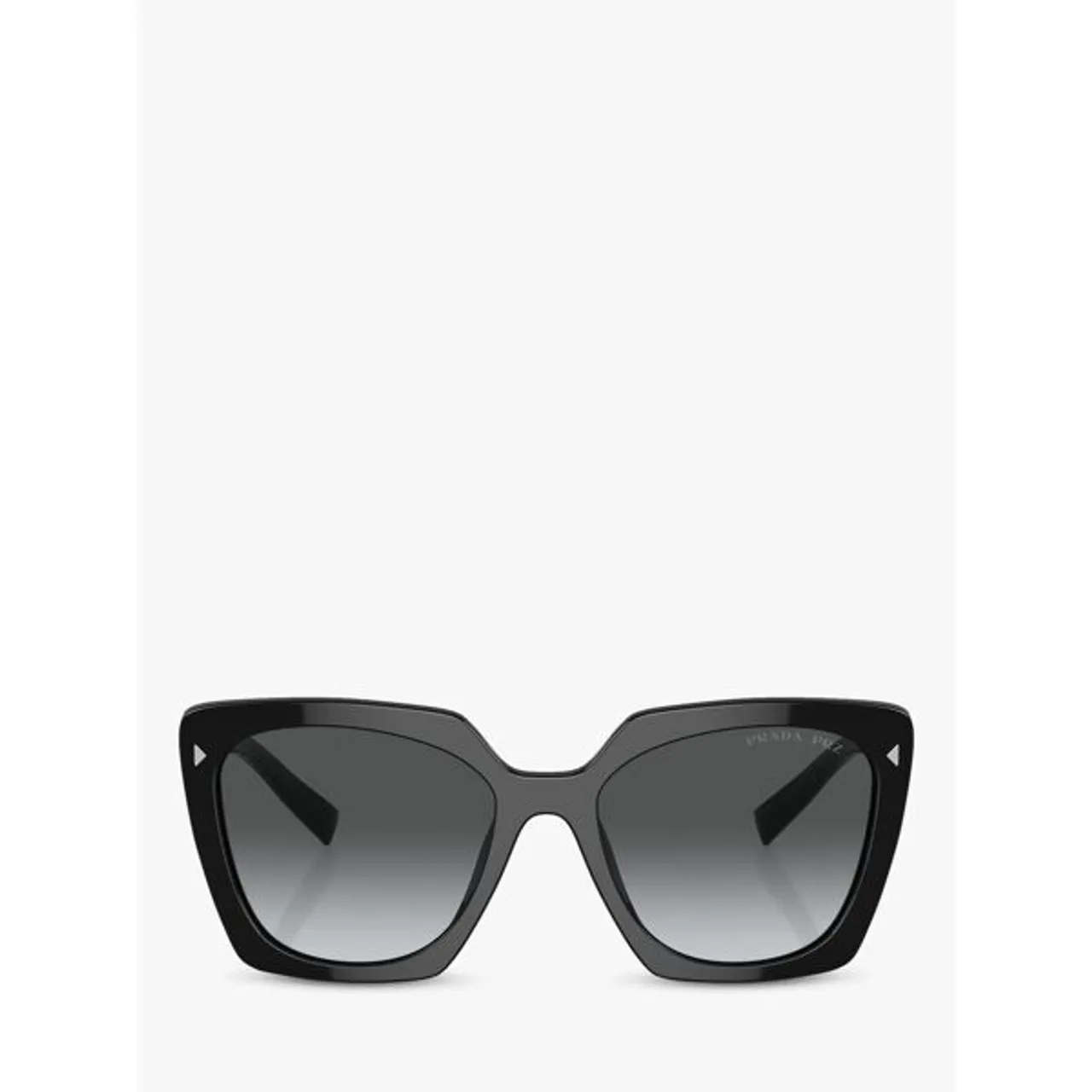 Prada PR 23ZS Women's Polarised Square Sunglasses, Black/Grey Gradient - Black/Grey Gradient - Female