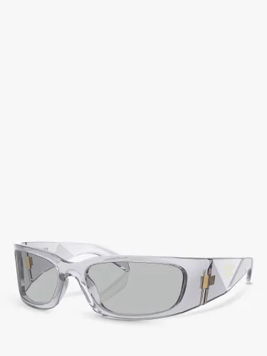 Prada PR A14S Women's Wrap Sunglasses, Transparent Grey - Transparent Grey - Female