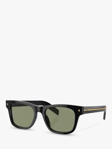 Prada PR A17S Men's D-Frame Sunglasses - Black/Gold - Male