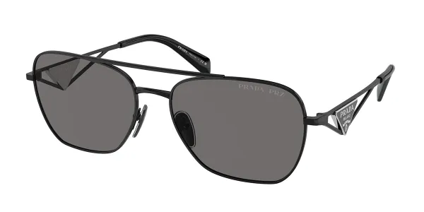 Prada PR A50S Polarized 1AB5Z1 Women's Sunglasses Black Size 59