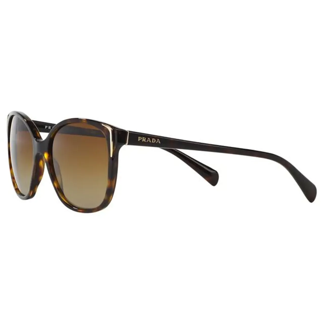 Prada PR01OS Polarised Square Sunglasses, Tortoiseshell - Tortoiseshell - Female