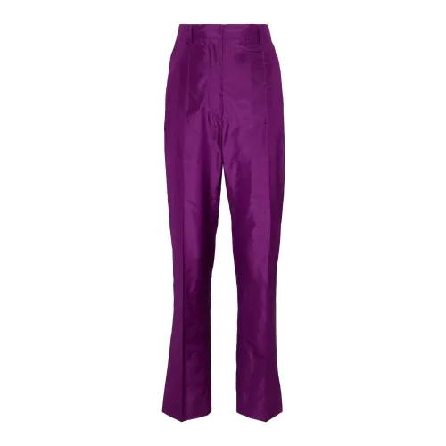 Prada , Purple Taffeta Silk Pants ,Purple female, Sizes: