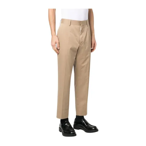 Prada , Regular-Fit Cotton Gabardine Trousers ,Beige male, Sizes: