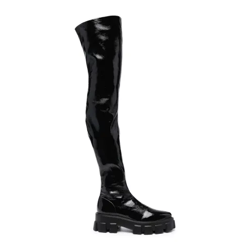 Prada , Sophisticated Over-knee Boots ,Black female, Sizes: