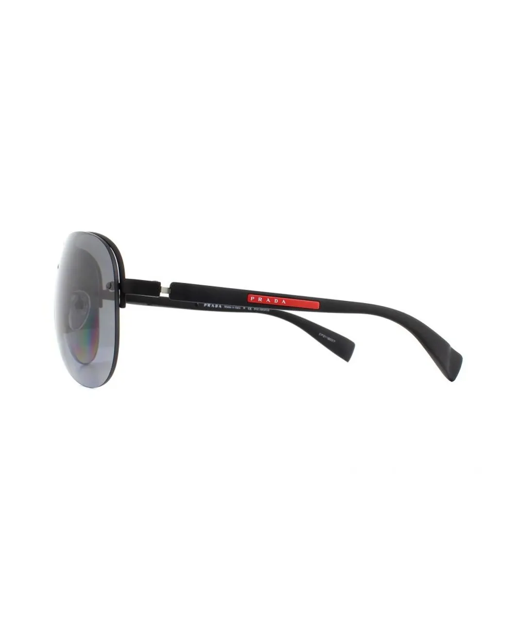 Prada Sport Mens Sunglasses 56MS DG05W1 Black Rubber Polarized Grey Gradient Metal - One