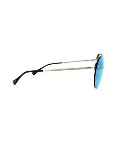 Prada Sport Womens Sunglasses 54RS ZVN5M2 Pale Gold Blue Mirror Metal - One