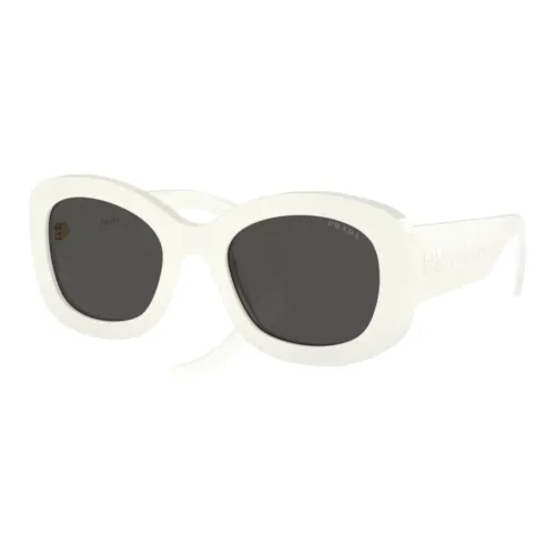 Prada , Square White Sunglasses Dark Grey Lenses ,White female, Sizes: