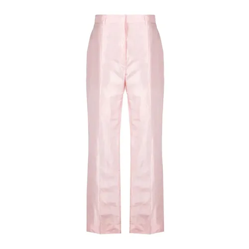 Prada , Straight Silk Pants ,Pink female, Sizes: