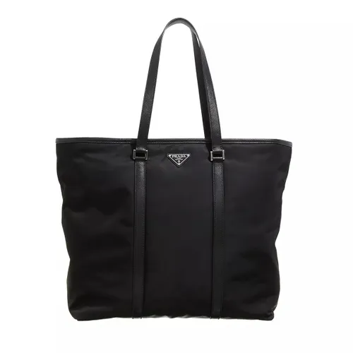 Prada Tote Bags - Logo-Plague Tote Bag - black - Tote Bags for ladies