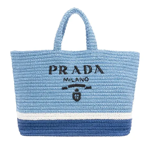 Prada Tote Bags - Small Crocheted Tote Bag - blue - Tote Bags for ladies