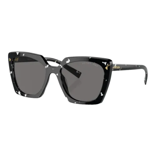 Prada , Womens Square Sunglasses Black Crystal Tortoise ,Black female, Sizes: